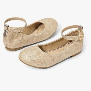 Girls’ Dream Pairs Glittery Gold Flats